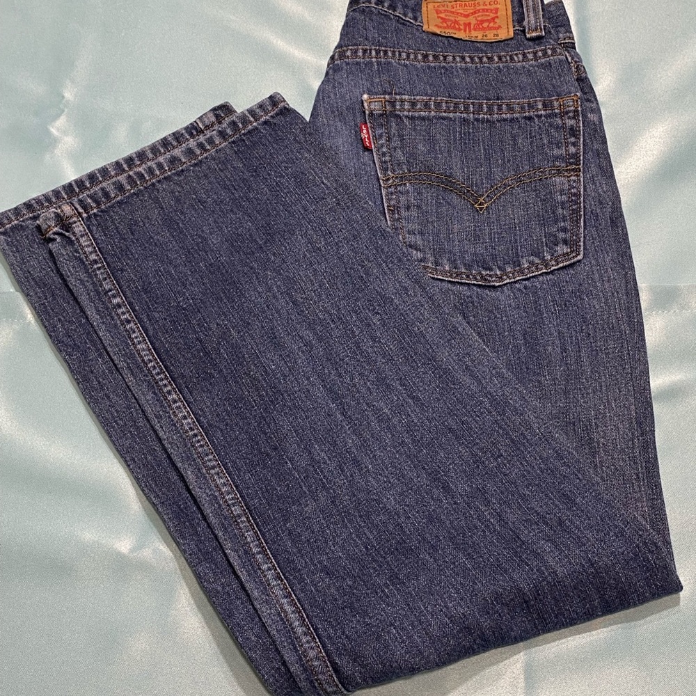 Levi’s 550 Relaxed Boys 16 Slim Dark Denim With Faded Look In‎ Areas